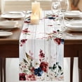 thumbnail image 3 of Table Runners 90 Inches Long Dress Scarves, Pink Valentine's Day Farmhouse Coffee/Dining/Kitchen Table Runner for Living Room, Spring Floral Eucalyptus Leaves Wooden 13x90 Inch, 3 of 9