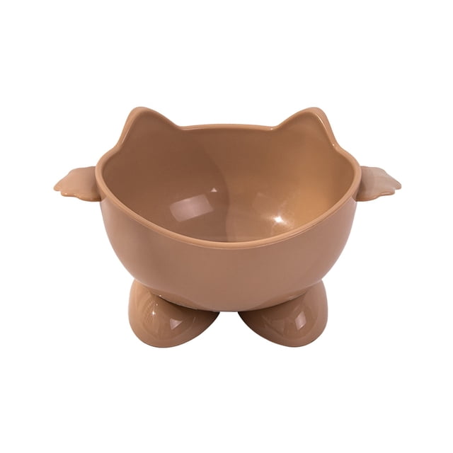 Brown Brown Cat Food Bowl Large Capacity For Pet Food And Water Neck Protection Design 7.48X5.31 Inches