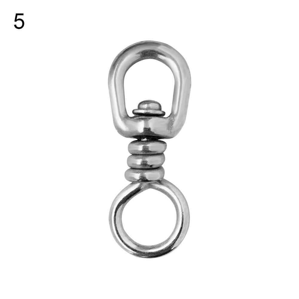 10pcs New Stainless Steel Durable Solid Ring Rolling Swivel Heavy Duty Ball  Bearing Barrel Fishing Connector with Pin 5 