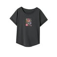 thumbnail image 3 of Camiseta de mujer de verano con cuello redondo y cuello redondo para ir de compras, trabajo, camping M, 3 of 7