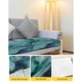thumbnail image 4 of Teal Marble Sofa Couch Cushion Covers Washable, Removable Stretchable Sectional Couch Covers, Impressionist Ink Painted Abstract Slipcovers for L & T Shape Sofa Furniture Protector S Size 2 pcs, 4 of 7