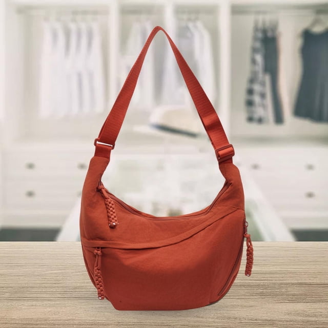 Bolsa de hombro simple bolso de nylon Crossbody para viajes al aire libre para acampar el trabajo de conducción Naranja