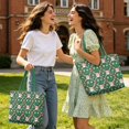 thumbnail image 2 of XYZCANDO Green Santa Printed Padded Shoulder Handbag Large Capacity Quilted Festive Tote for Christmas Shopping Travel Work Lightweight Durable Casual Daily Carry All Bag, 2 of 7