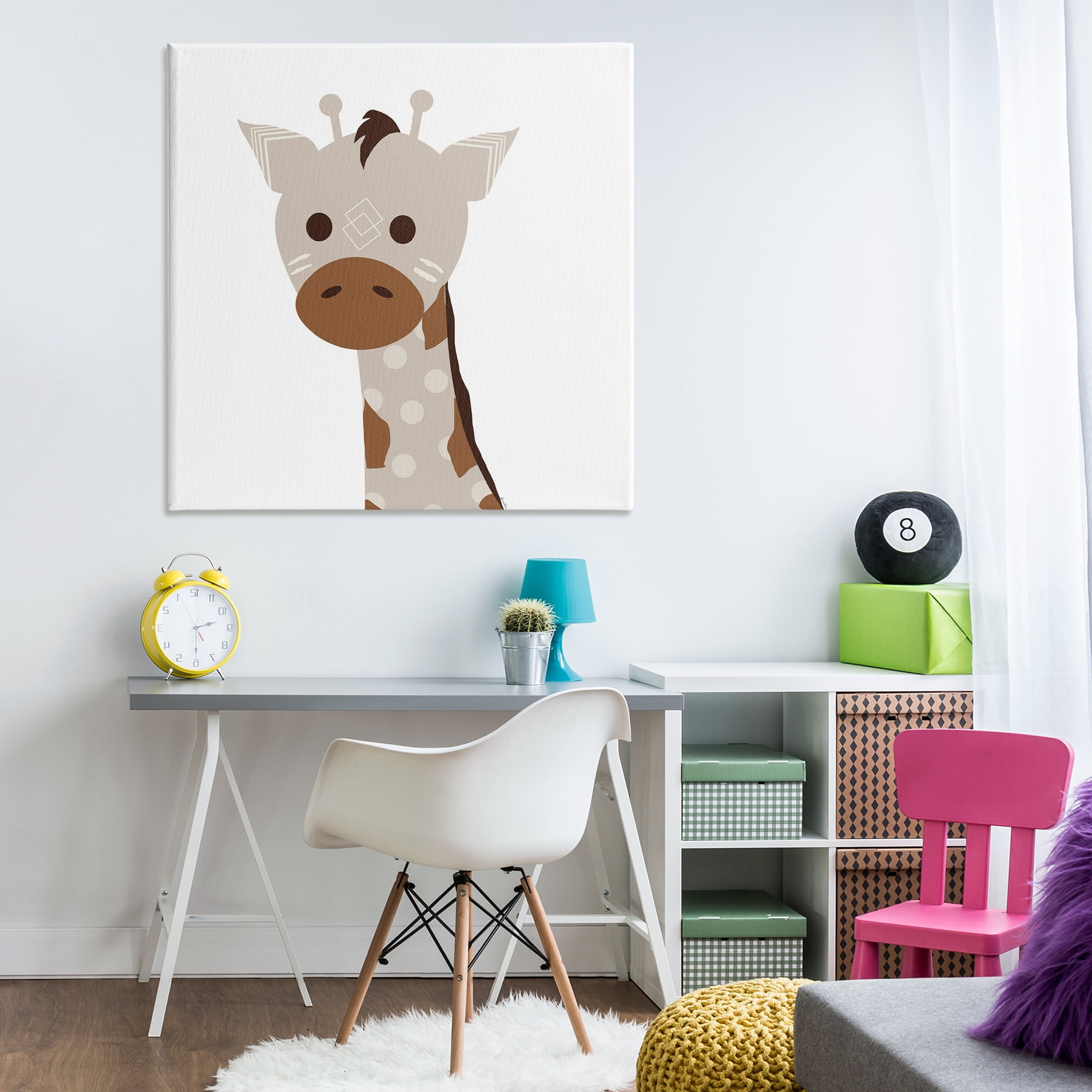 Stupell Industries Neutral Tone Giraffe Animals Painting Wrapped Canvas Art Print Wall Art, 36 x 36