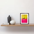 thumbnail image 2 of Modern Hot Pink Yellow Beach Florida Keys Coastline Artwork Framed Wall Art Print 9X7 Inch, 2 of 5