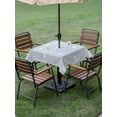 thumbnail image 3 of Easter Rabbits Outdoor Tablecloth - 60x60 Inch Square Dining Table Cover, Cartoon Bunny Eggs Animal Blue Waterproof Outdoor Table Cloth with Umbrella Hole & Zipper for Picnic/Patio/Party, 3 of 7