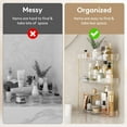 thumbnail image 3 of Lifewit 3-Tier Bathroom Counter Organizer Corner, Plastic Makeup Skincare Storage Organizer Countertop, Perfume Tray and Cosmetic Shelf in Bedroom, Dresser, Kitchen (Clear), 3 of 7