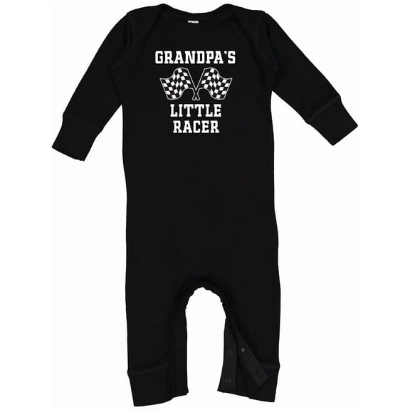 Inktastic Grandpa Little Racer Car Racing Baby Romper Coveralls