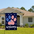 thumbnail image 2 of Amhnf American Flag Paw Print Welcome Garden Flag For Home Outdoor Garden Yard Decor 12x18 inch, 2 of 5