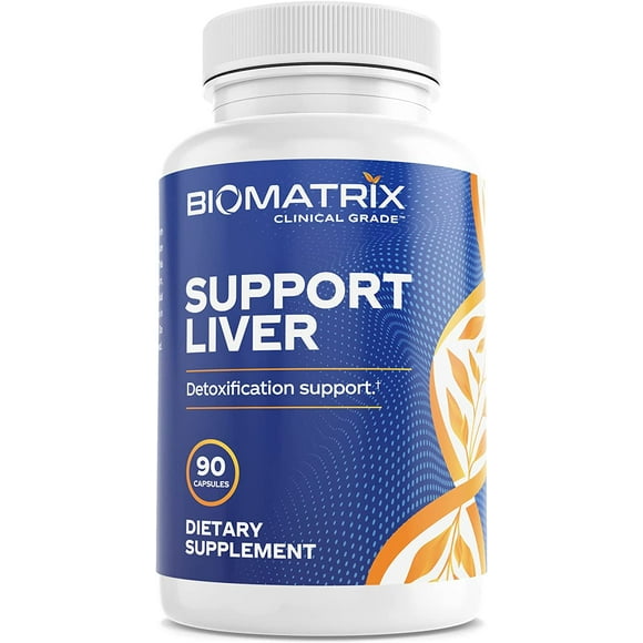 BioMatrix Support Liver (90 Capsules) - Liver Cleanse and Detoxification Supplement with Methionine, Taurine, Glutathione, Lemon Bioflavonoid Complex, Supports Energy Production