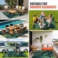 thumbnail image 4 of Tropical Plants Outdoor Rug for Patio/Deck/Porch, Non-Slip Large Area Rug 5 x 7 Ft, Summer Watercolor Green Palm Leaves Indoor Outdoor Rugs Washable Area Rugs, Reversible Camping Rug Carpet Runner, 4 of 8