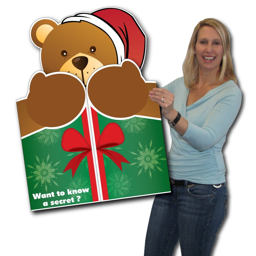 Giant Christmas Card (Bear Hug) 2' x 3' Card with Envelope