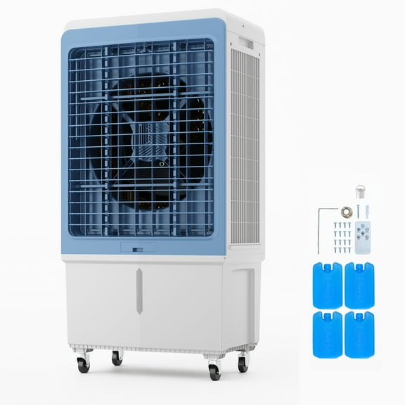 KFFKFF Portable Evaporative Air Cooler JH-43Y, 4129 CFM with 12.7-Gallon Water Tank