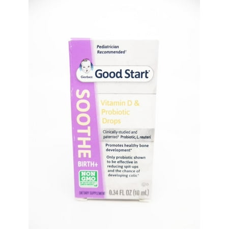 Gerber Good Start Soothe Baby Probiotic Drops with Vitamin D, 0.34 fl oz Bottle