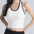 thumbnail image 4 of Women's High Elasticity Rib Seamless Sports Top T-Shirts Tank Tops for Running Workout Gym Athletic Casual Daily Wear Fashion Essential for Women | CSEONE,White L, 4 of 8