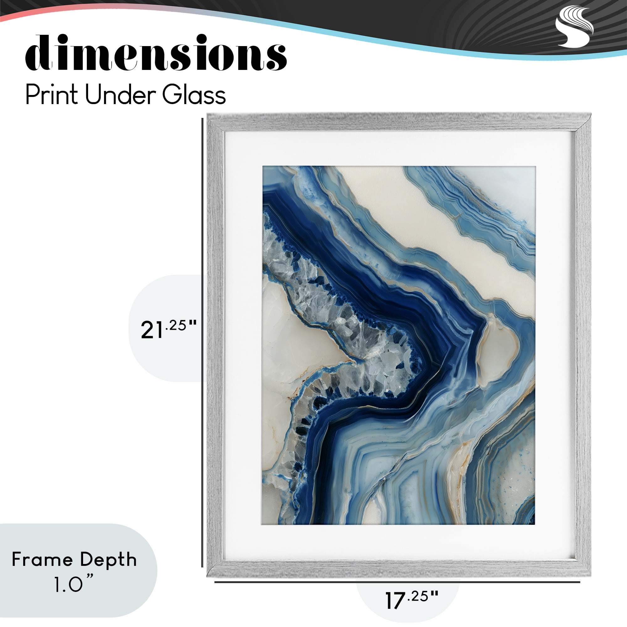 Stupell Industries Sea Colored Stones Geode Gray Framed Print Under Glass, design by Svetlana Aleynikova