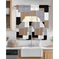 thumbnail image 2 of Modern Art Swag Valance and Tier Curtains 24'' Length Set, Geometric Abstract Black White Brown Light Filtering Kitchen Curtains, Tier Curtain Valances for Bathroom/Living Room/Bedroom/Café, 2 of 6