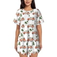 thumbnail image 1 of Fotbe Camp Van Conjunto de Pijama Estampado para Mujer, 2 Piezas, Ropa de Dormir con Camiseta de Manga Corta y Shorts Suaves-Small, 1 of 6