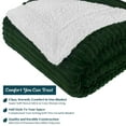 thumbnail image 4 of PAVILIA Reversible Sherpa Fleece Throw Blanket Emerald Green, Plush Flannel Throw, Ultra Soft Warm Ribbed Microfiber Blanket for Sofa Couch Bed, Luxury Thick Striped Blanket, Green, 50x60, 4 of 7
