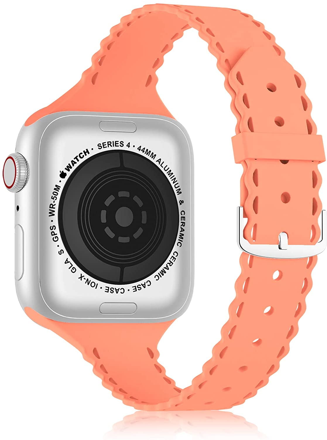 Compatible with Apple Watch Band 38mm 40mm Narrow Slim iWatch Bands Thin  Sport Soft Silicone Wristband Strap Compatible for iWatch Series 6 5 4 3 2  1 SE Women,Orange Red | Walmart Canada