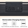 thumbnail image 5 of Ktaxon Metal Twin over Twin Bunk Bed Frame with LED Light & Charging Station & 2 Drawer for Bedroom, Black, 5 of 8