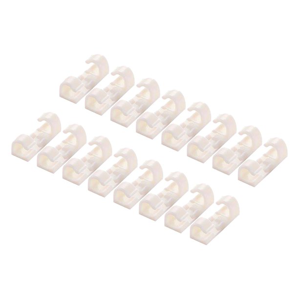 16 Clips Autoadhesivos para Cables, Clips de Plástico ABS para Soporte de Cables - Blanco Sunnimix Clip de cable de red adhesivo
