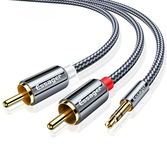 Copper Shield Converter Smartphone Speaker Cable Audio Cable 3.5mm jack to 2RCA Auxiliary Audio Cable RCA Cable 1.5M
