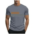 thumbnail image 2 of Men's Graphic T-Shirts, Short Sleeve Casual Shirts with Print, Round Neck Blended Fabric Top for Daily Wear, 2 of 5