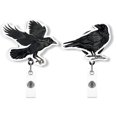 thumbnail image 1 of WIRESTER Set 2pcs Design Acrylic Key Card Holder Belt Clip Reel Id Badge Retractable - Raven Crow (S3) & Raven Crow (S5), 1 of 6