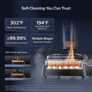 roborock F25 series Ultra Steam Wet Dry Vacuum Cleaner, 356°F Steam Mop & 187°F Hot Water Cordless Vacuum Mop All in One, Floor Washer with Blue Light, 194°F Self-Cleaning, 180° Lay-Flat