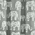 thumbnail image 3 of Lush Decor Elephant Parade Room Darkening 84" x 52" Gray Metal Grommets 2-Pc Set Window Panel, 3 of 7