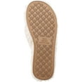 thumbnail image 5 of Cute Plush Cozy Sherpa Shearling Thong Slide Womens Flip Flops Flower Slippers (US 7-8, Beige), 5 of 5