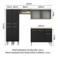 thumbnail image 3 of Cocina Integral 229cm Marrón/Negro Emilly Madesa 05, 3 of 11