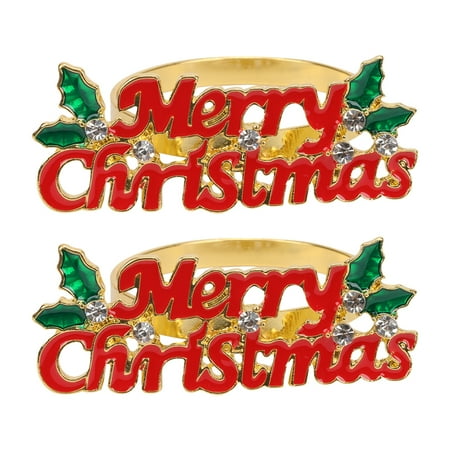 

2 Pcs Christmas Napkin Ring Decorative Napkin Buckle Table Napkin Clasp