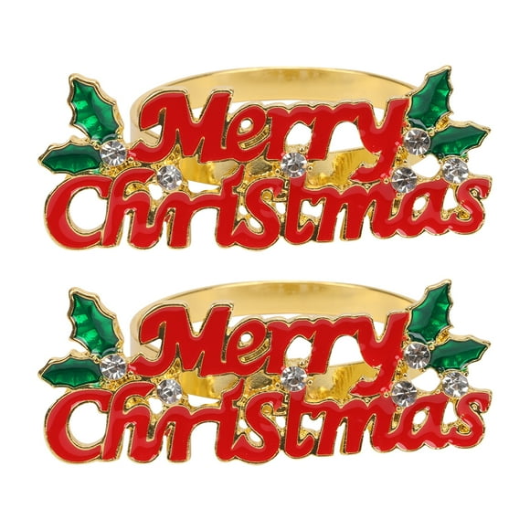 2 Pcs Anneau de Serviette de Noël Décoratif Boucle de Serviette de Table