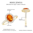 thumbnail image 6 of Rosec Jewels Real Fire Opal Oval Engagement Ring with Halo (1 Ct, AAA Grade) - Opal Statement Ring for Women - with Jewelry Box, 10K Yellow Gold, US 4.50, 6 of 8