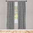 thumbnail image 4 of Ambesonne Geometric Window Curtains, Cubic Forms Abstract Art, Each 28" W x 63" L, Charcoal Grey and Ivory, 4 of 4