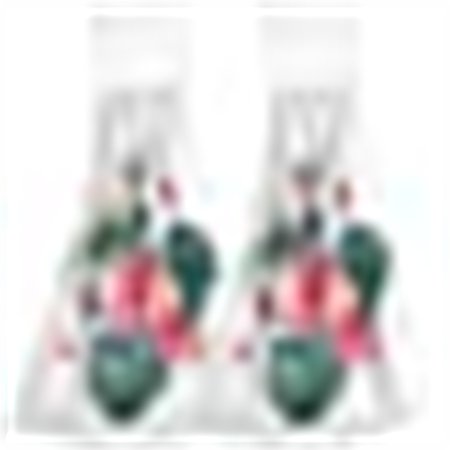 Flowers Hummingbird Hand Towels for Kitchen 2 Pack Spring Floral Hanging Towels Fingertip Towels with Loop 12"x17" Coral Velvet Absorbent Tie Towel for Bathroom