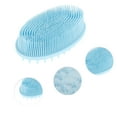 thumbnail image 3 of Unique Bargains 1 Pc Bath Brush Back Scrubber for Bathroom for Shower 4.72"x2.76"x1.69" Blue, 3 of 6