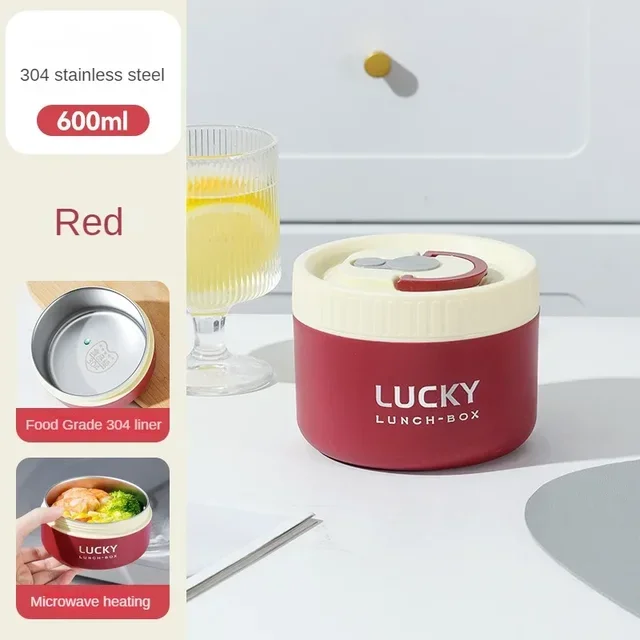 Boîte Bento Isolée Empilable pour Enfants – Conteneur à Lunch Thermique Portable en Acier Inoxydable