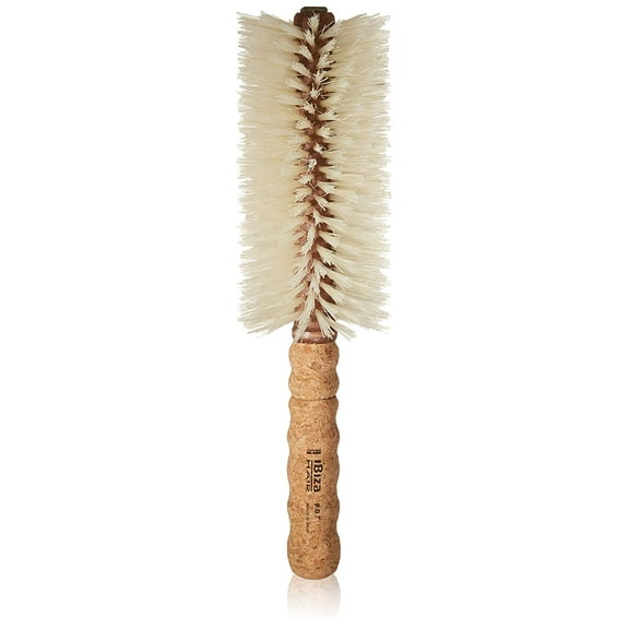 Ibiza Hair Brush - B7 Boar Bristle Round Hair Brush for Fine or Color Treated Hair - Salon Quality - Heat Resistant 70mm Round Brush with Long Barrel