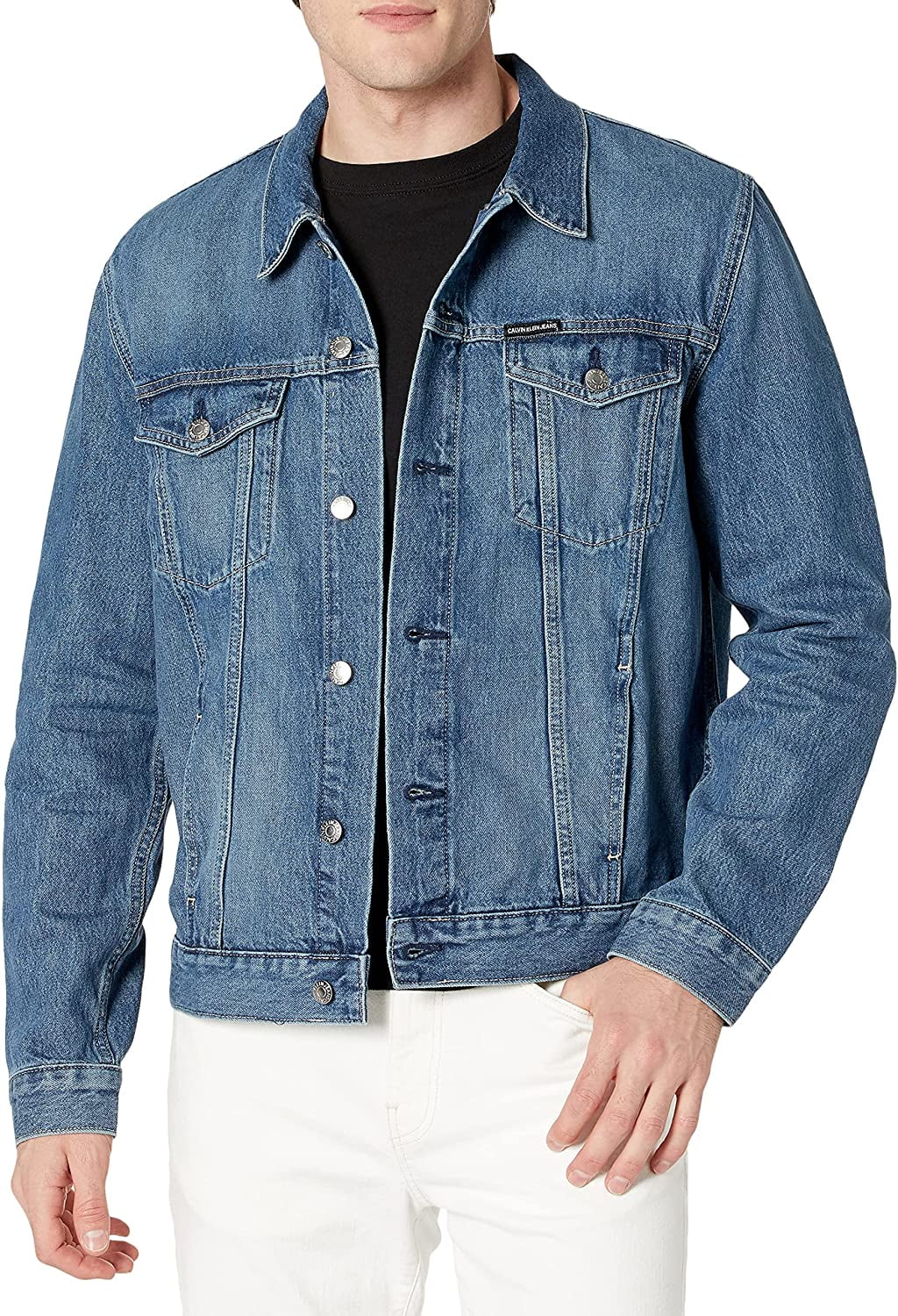 Calvin klein jeans men's denim trucker jacket outlet