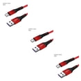 thumbnail image 4 of Bearachild Cable de teléfono Cable USB de nailon Reemplazo de línea de datos de carga rápida para Android Micro USB, rojo, 1 m Type1 NO1, 4 of 6