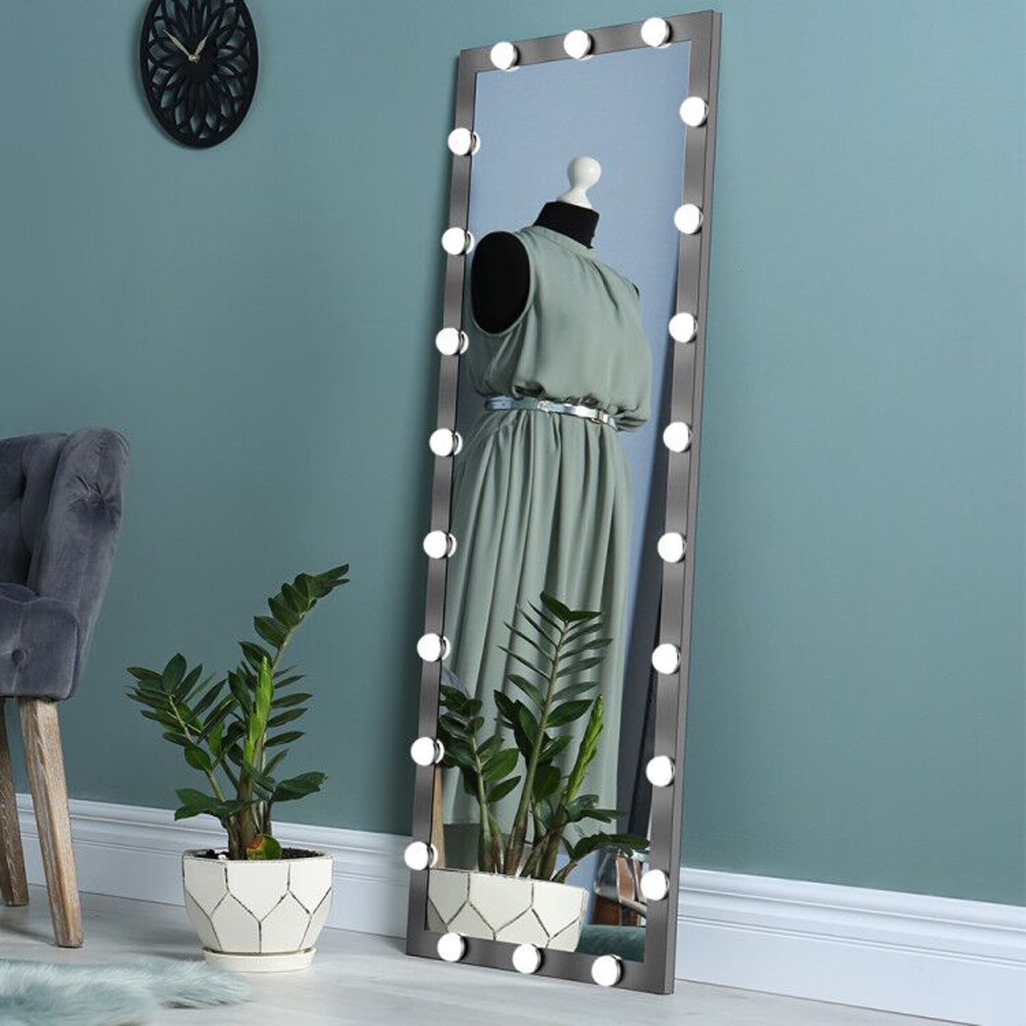 Wall Makeup Mirror With Lights Large, Floor Length Makeup Mirror