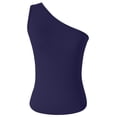 thumbnail image 4 of IWRICH Women's One Shoulder Tank Tops Stylish Sleeveless Slim Fit Cropped Tee Shirt Summer Tops Navy M, 4 of 5