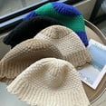 thumbnail image 4 of CoCopeanut Autumn Winter Knitted Bucket Hat Women's Patchwork Contrast Fisherman Hats Outdoor Female Foldable Basin Caps Gorros, 4 of 6