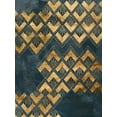 thumbnail image 2 of Vess, June Erica 12x14 White Modern Wood Framed Museum Art Print Titled - Deco Pattern in Blue II, 2 of 4