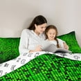thumbnail image 5 of Castle Fairy Pixelated Blocks Miners Twin Comforter Sets,Futuristic Cubes Bedding Set, 5 of 8