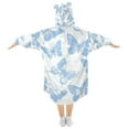 thumbnail image 2 of FORMRS Wearable Blanket Hoodie with Sleeves for Kids Cozy Flannel Sweatshirt, Blue Butterfly, 2 of 7