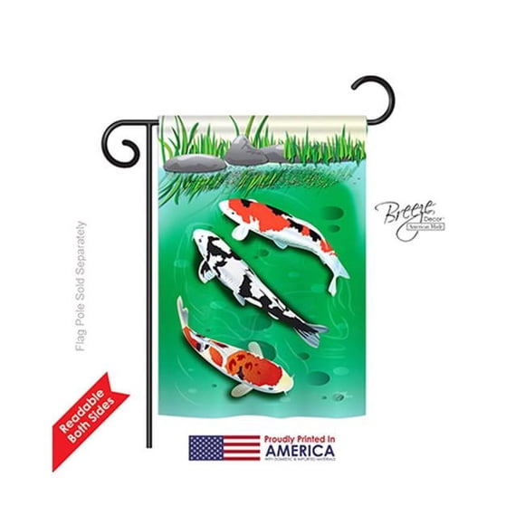 Breeze Decor 57002 Beach & Nautical Koi 2-Sided Impression Garden Flag - 13 x 18.5 in.